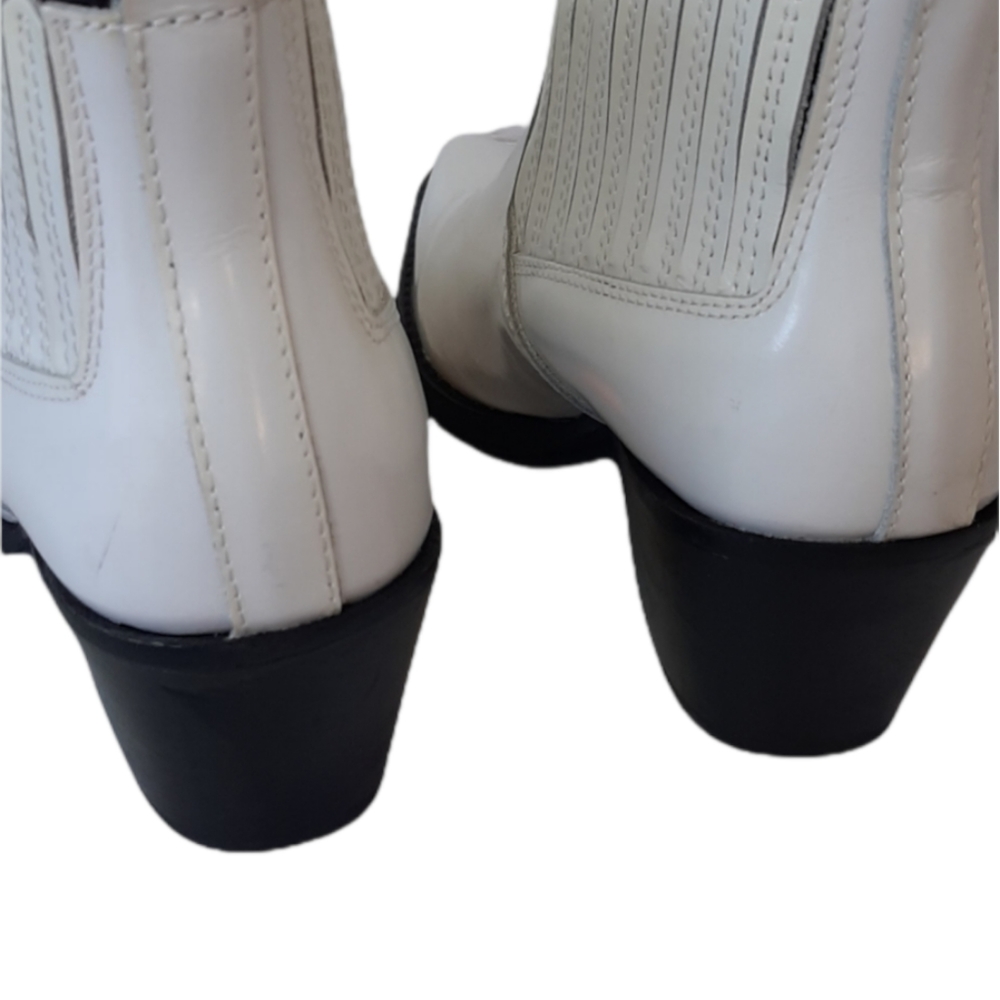 MNG WHITE LEATHER ANKLE BOOTS - Picture 4 of 11